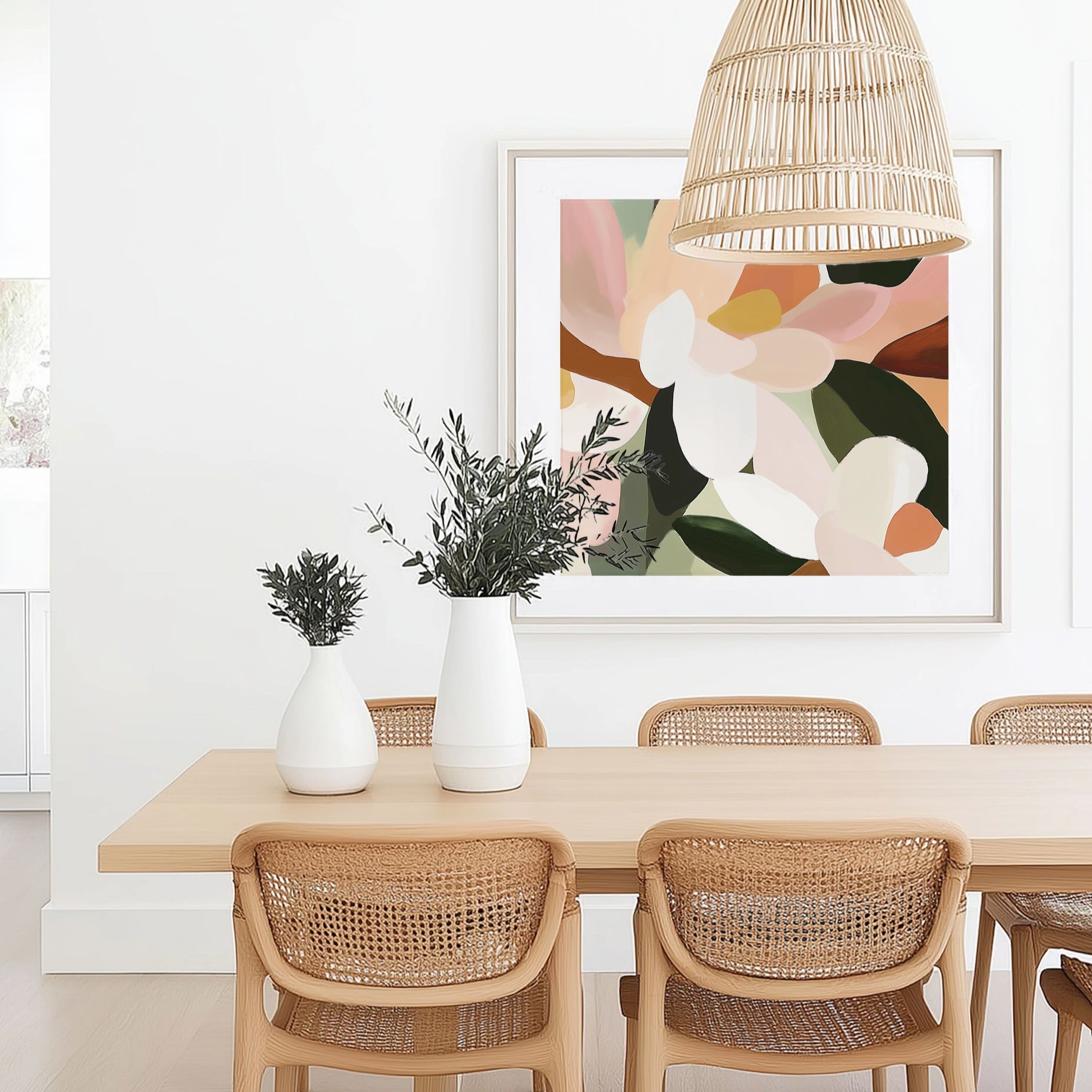 Abstract Magnolia Floral Premium Art Print