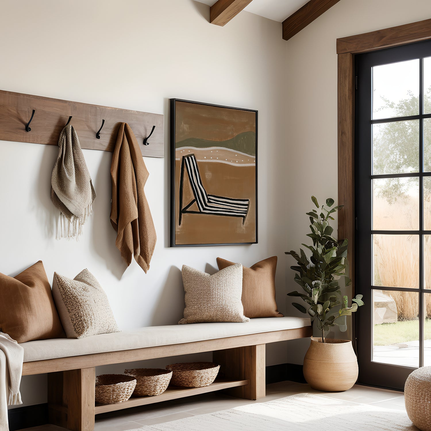 Deck Chair At The Beach Art Print