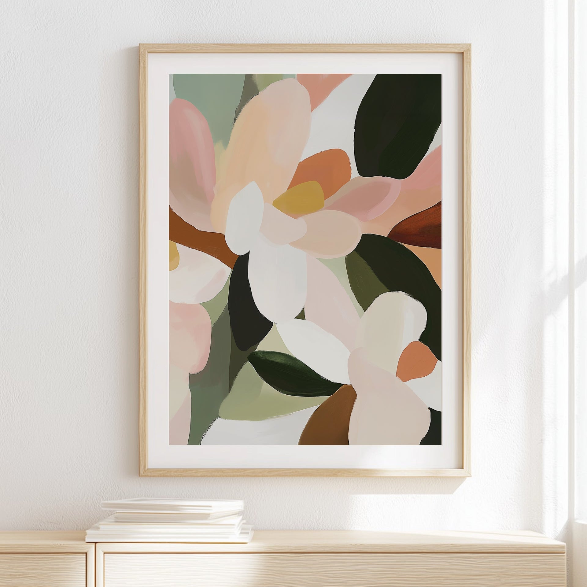 Abstract Magnolia Floral Premium Art Print