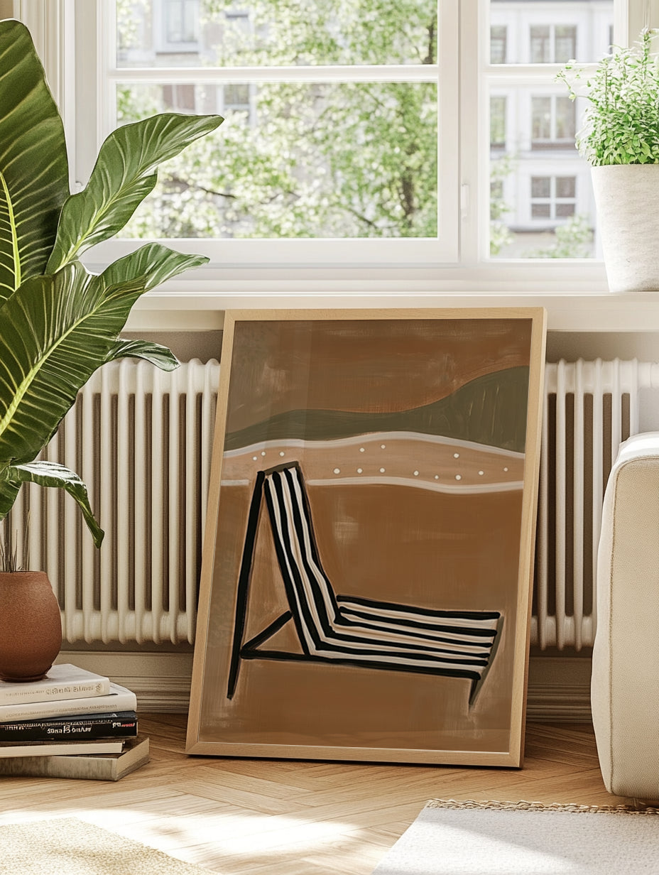 Deck Chair At The Beach Art Print