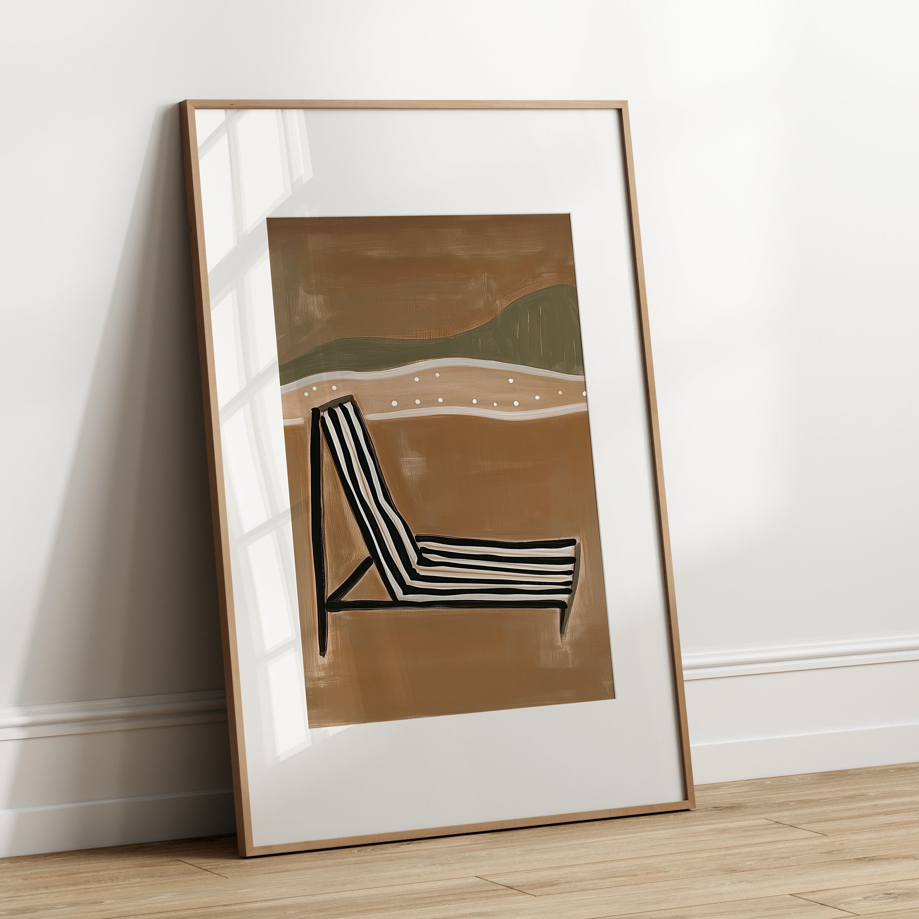 Deck Chair At The Beach Art Print