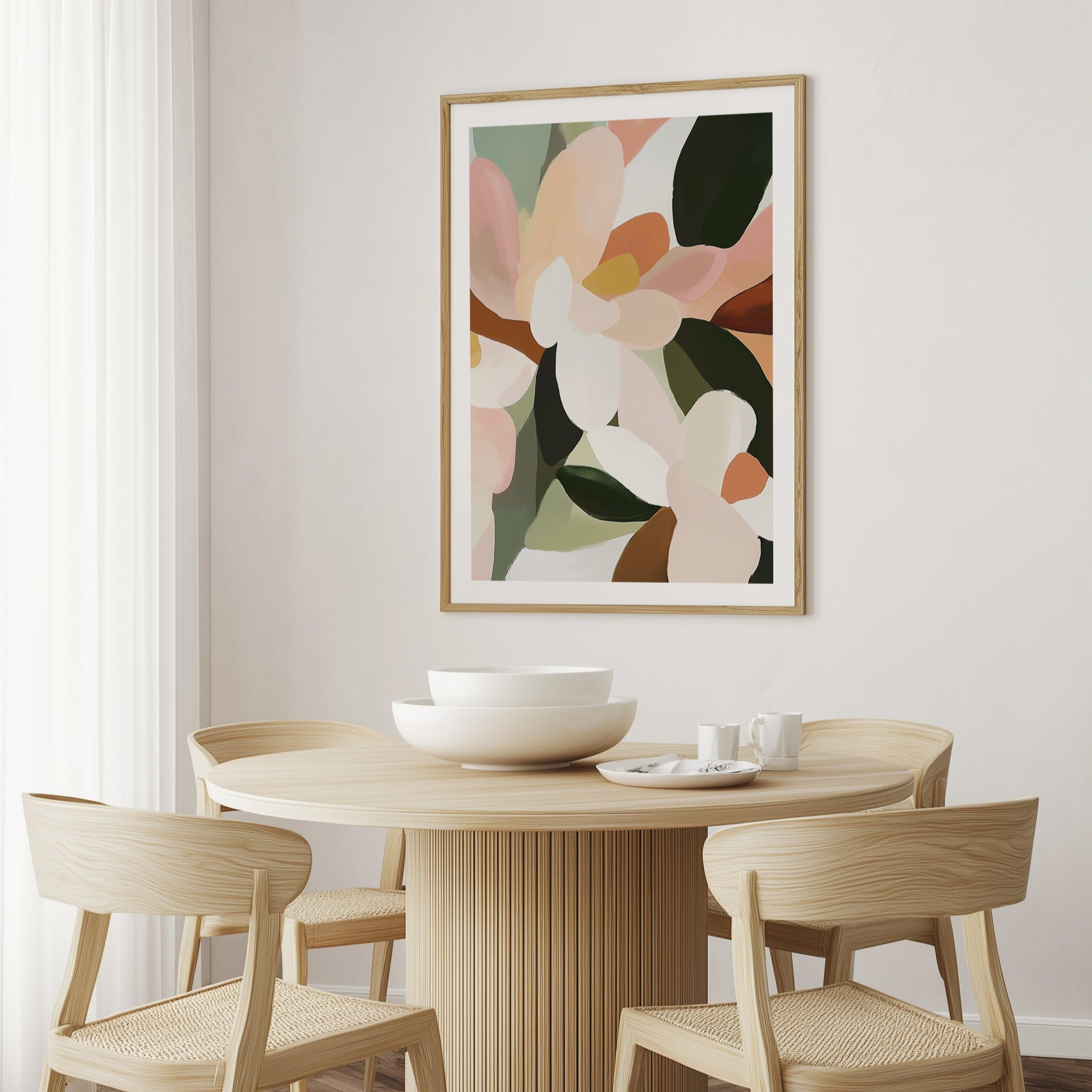 Abstract Magnolia Floral Premium Art Print