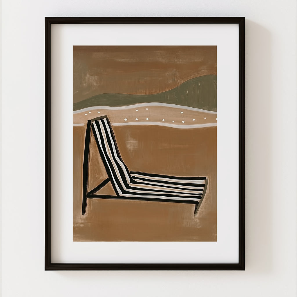 Deck Chair At The Beach Art Print