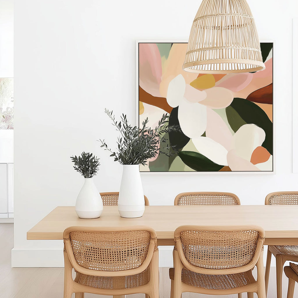 Magnolia l - Framed Canvas Print