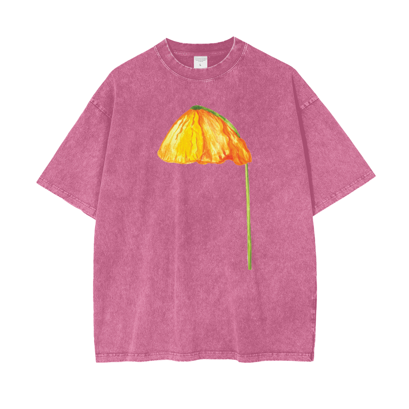 Poppy Art Tee - Enzyme Washed Heavyweight T-Shirt