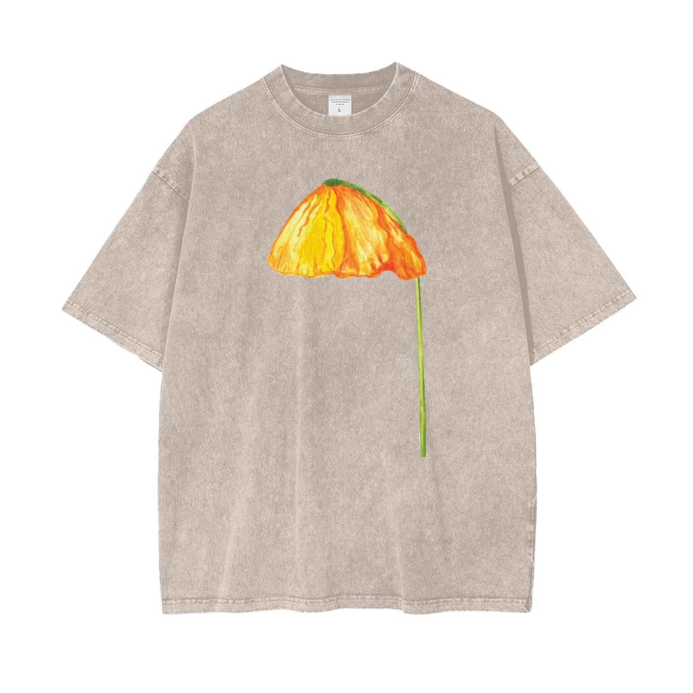 Poppy Art Tee - Enzyme Washed Heavyweight T-Shirt