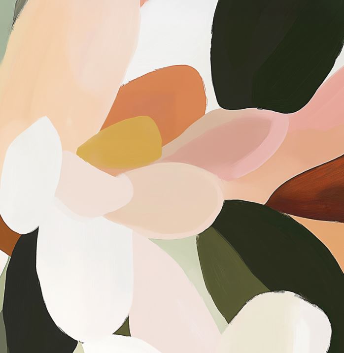 Abstract Magnolia Floral Premium Art Print