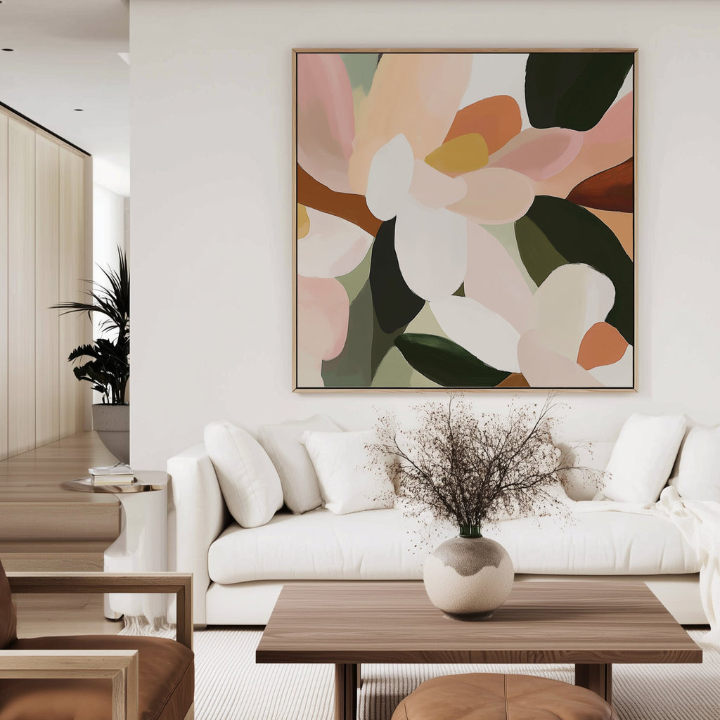 Magnolia l - Framed Canvas Print