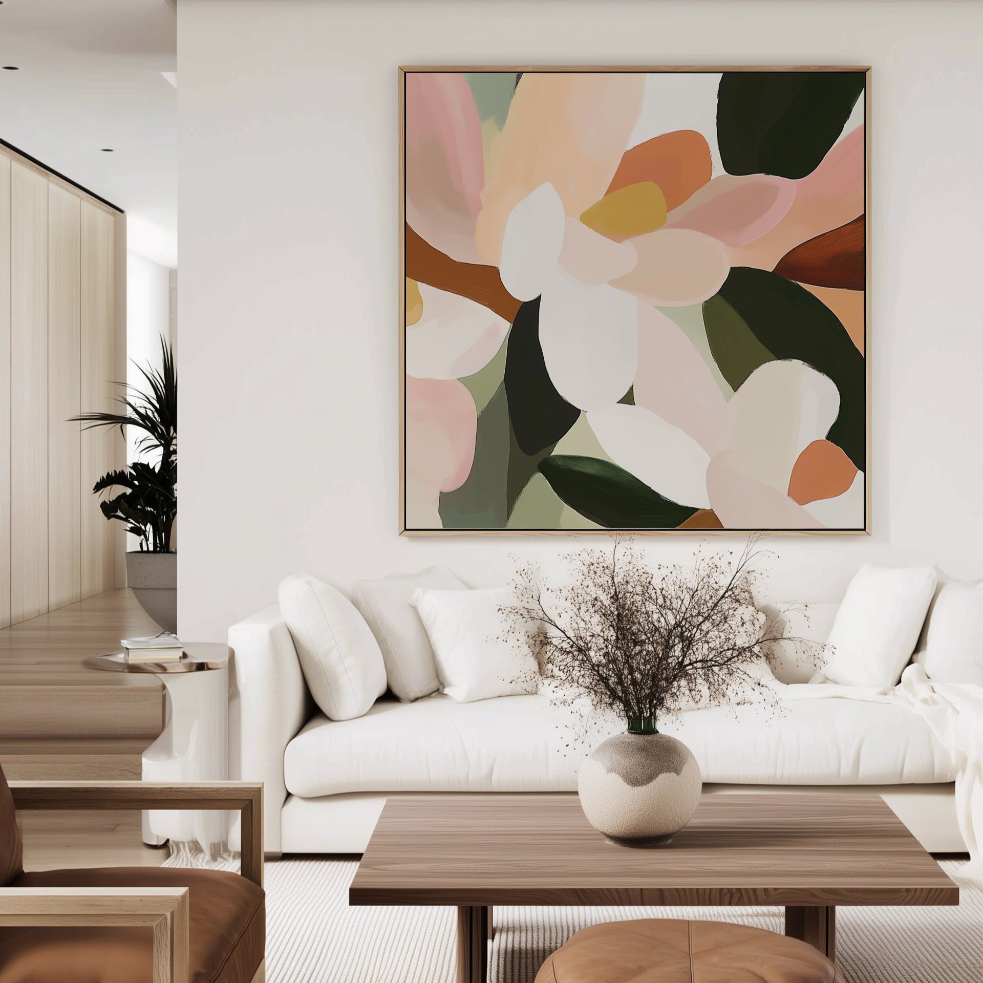 Magnolia l - Framed Canvas Print