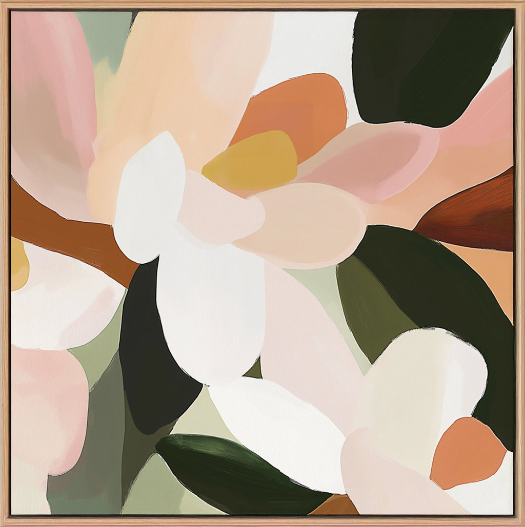 Magnolia l - Framed Canvas Print