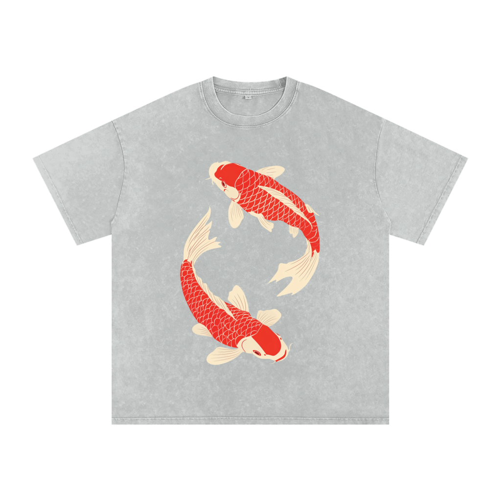 Koi Fish Japanese Art Tee – Vintage Heavyweight T-Shirt