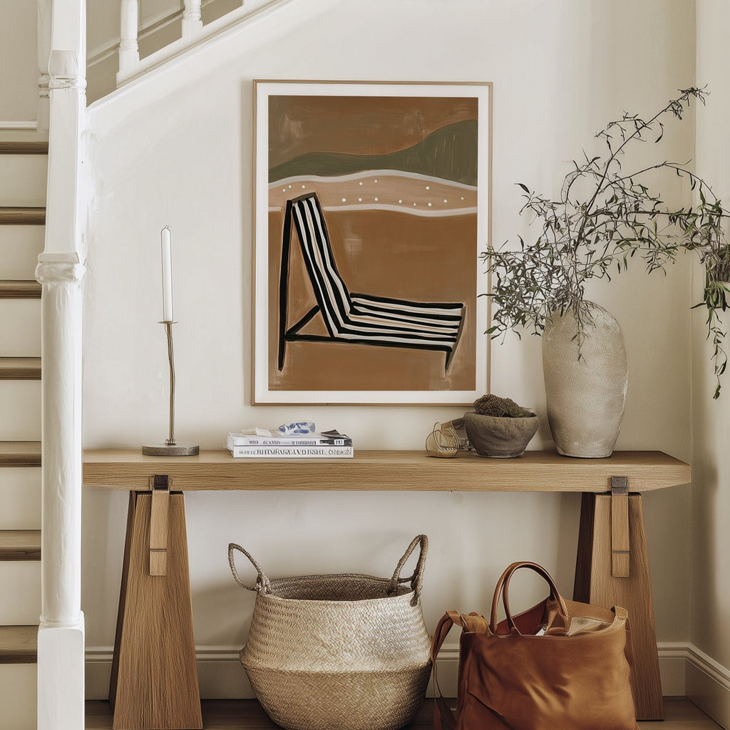 Deck Chair At The Beach Art Print