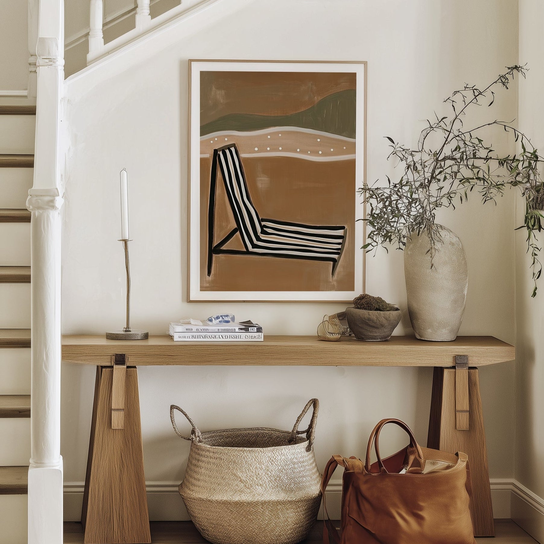 Deck Chair At The Beach Art Print